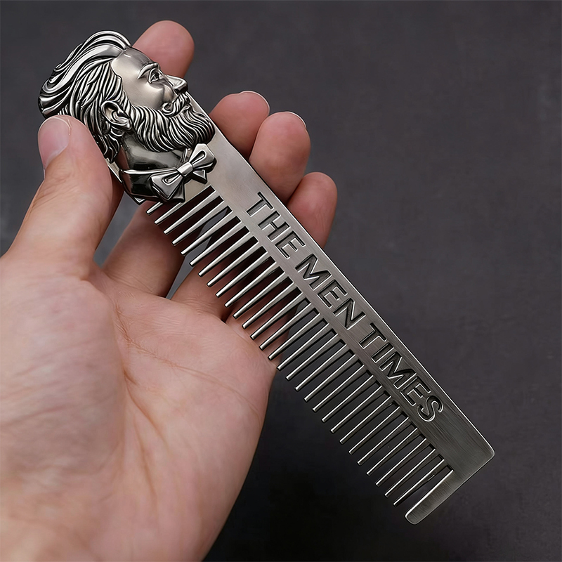 Men'S Grooming Oil - Vintage Metal Hair Comb Retro Oil
