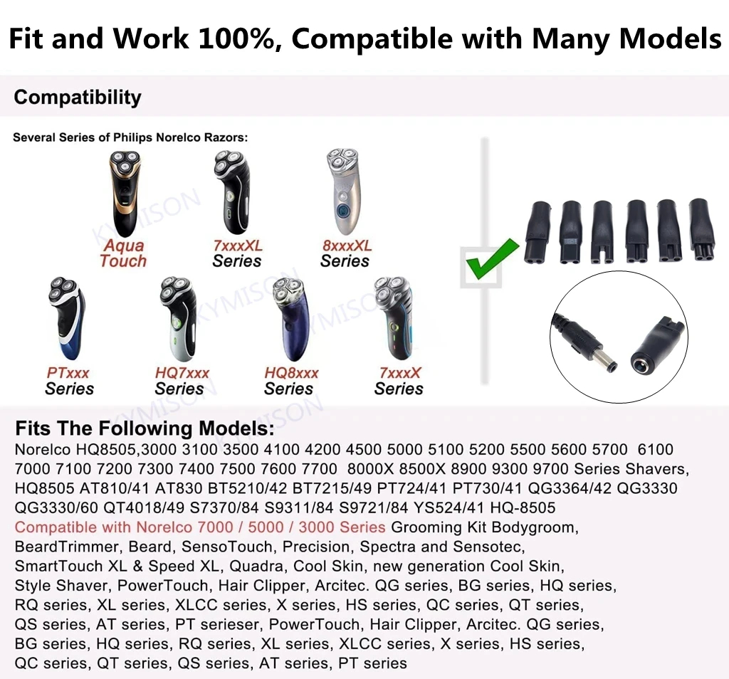 8PCS Replacement Power Cord 5V - Men'S Grooming Shaver 评论和价格