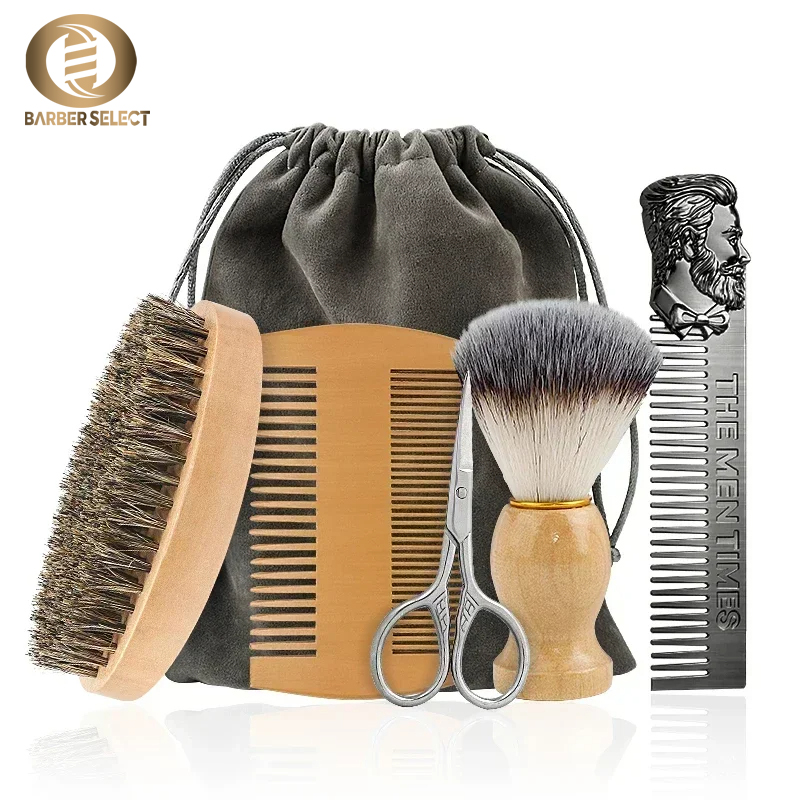 Boar Bristle Wood Beard Brush  - Men'S Grooming Bag 评论和价格