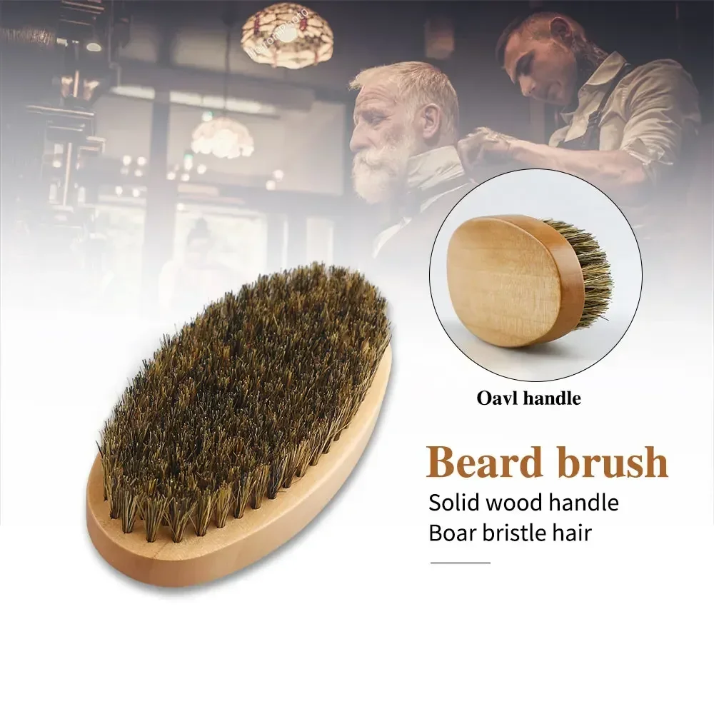 Boar Bristle Wood Beard Brush  - Men'S Grooming Bag 评论和价格