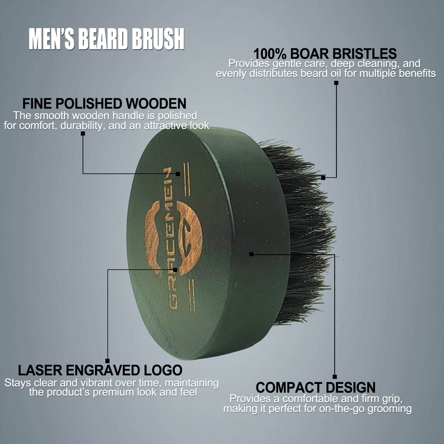 Round Beard Brush for Men – 10 - Men'S Grooming Oil 评论和价格