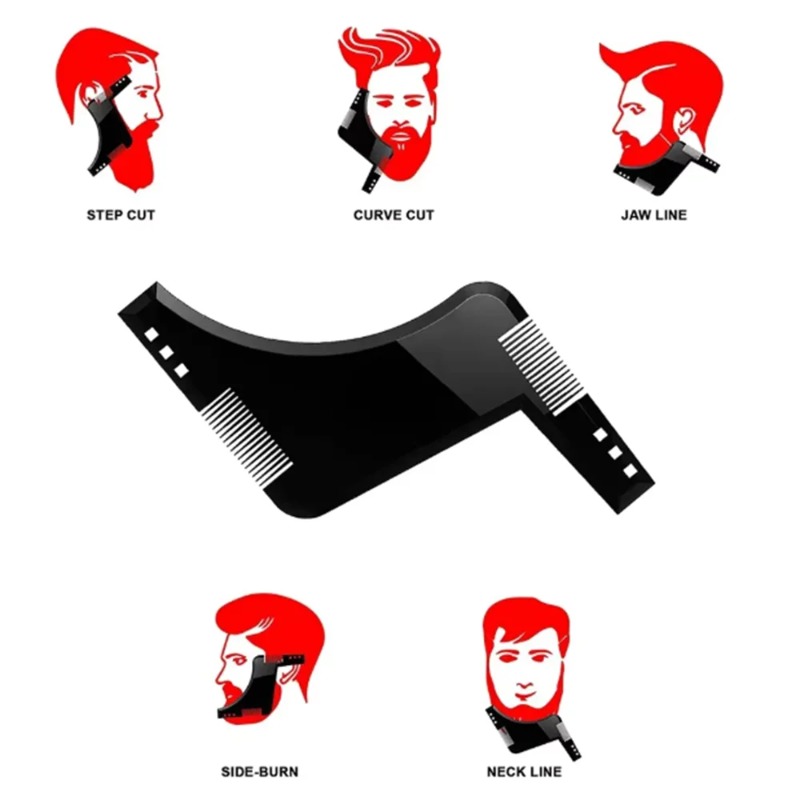 1PC Men Beard Shaping Template - Men'S Grooming Facial 评论和价格