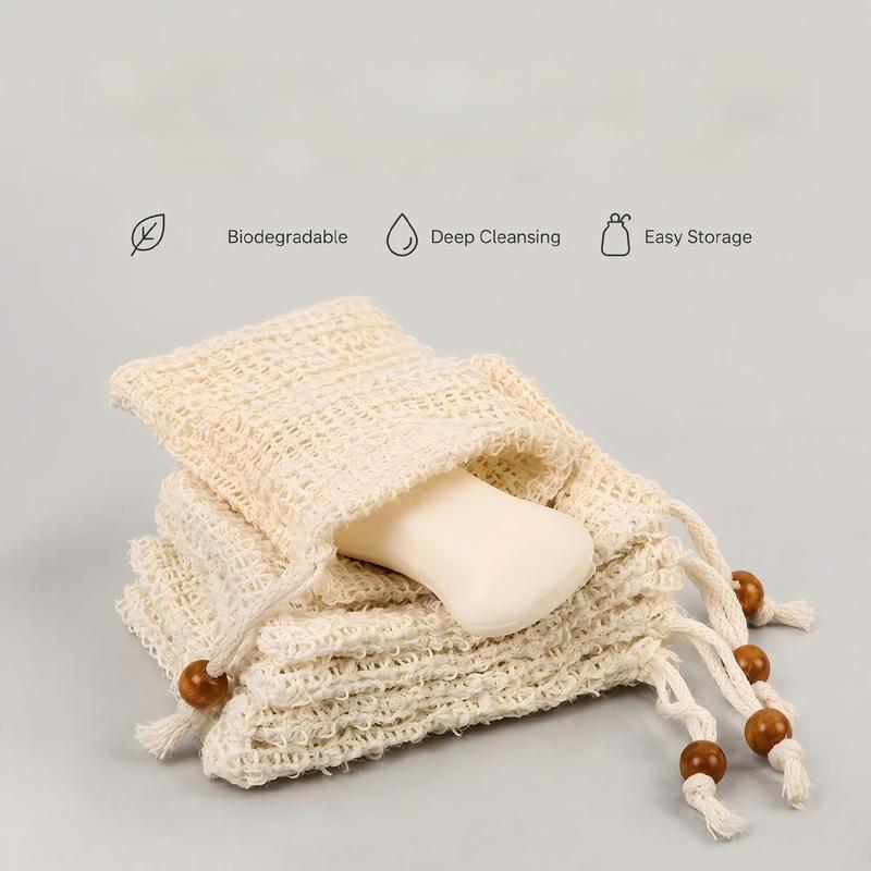 5Pcs Cotton Linen Bath Soap Fo - Exfoliating Scrub Mens 评论和价格