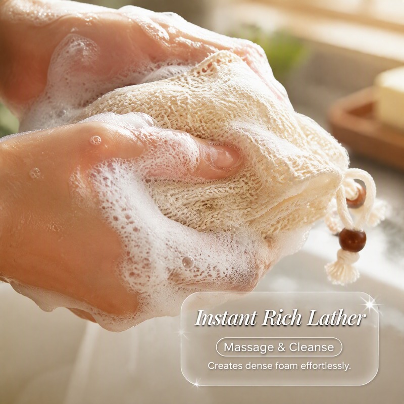 5Pcs Cotton Linen Bath Soap Fo - Exfoliating Scrub Mens 评论和价格