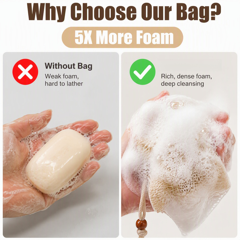 5Pcs Cotton Linen Bath Soap Fo - Exfoliating Scrub Mens 评论和价格
