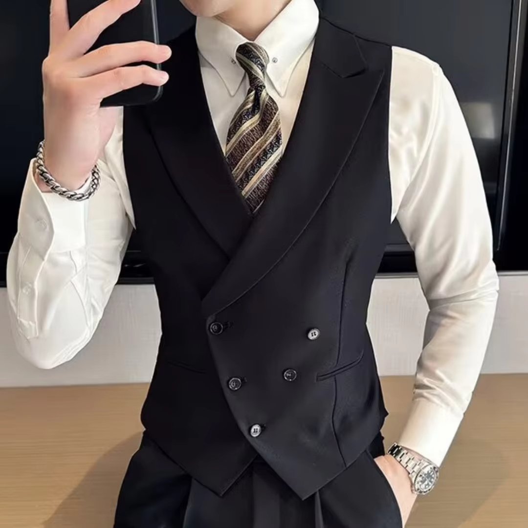 Men Vest Black With Lapel Soli - Men'S Grooming Daily 评论和价格